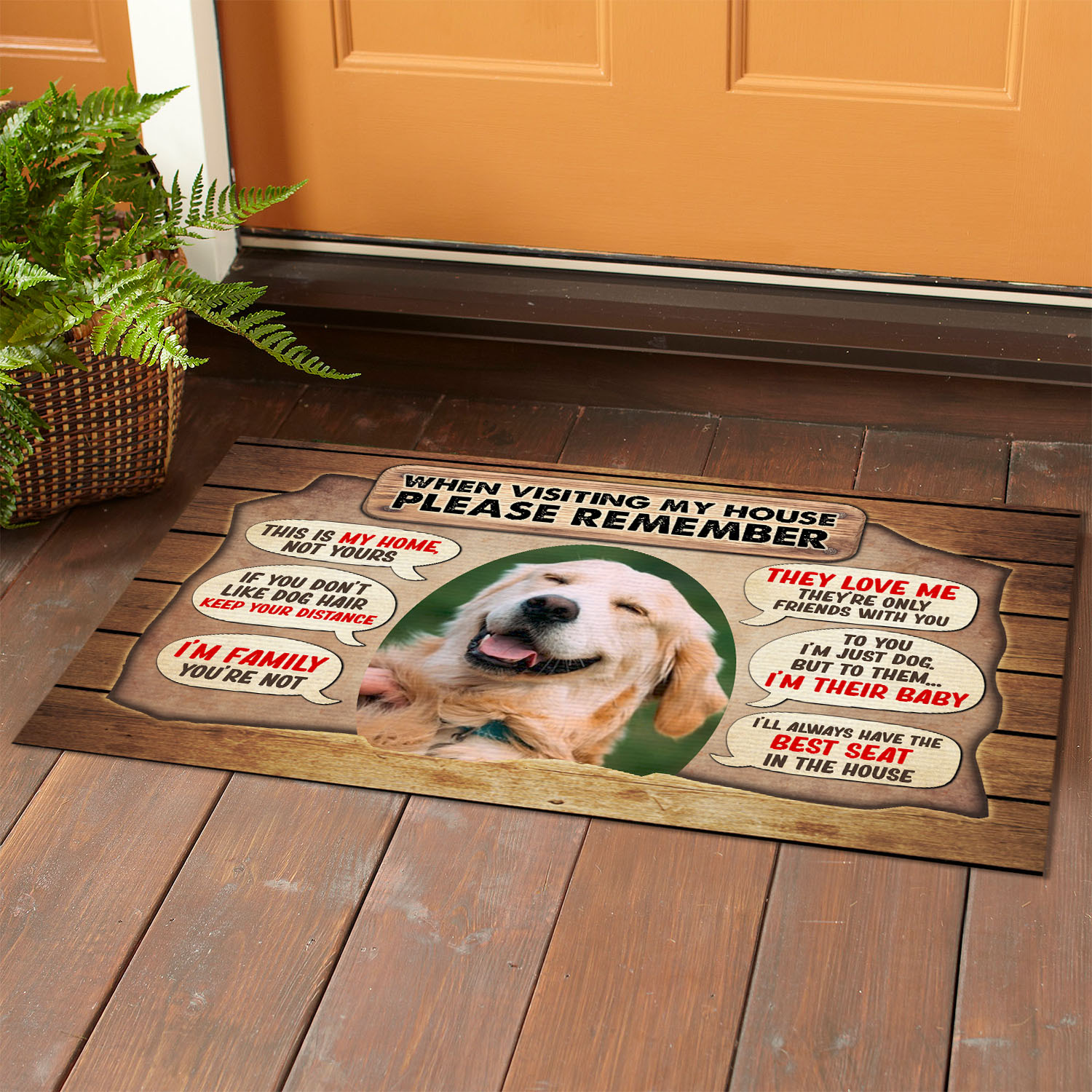 1VT. Dog When Visiting My House(Sample Design) Doormat mockup 1