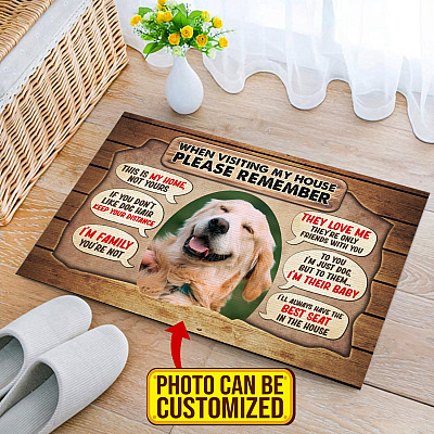 Alternative view of Custom Photo Dog When Visiting My House Please Remember This Is My Home Not Yours House Doormat - Outdoor Doormat