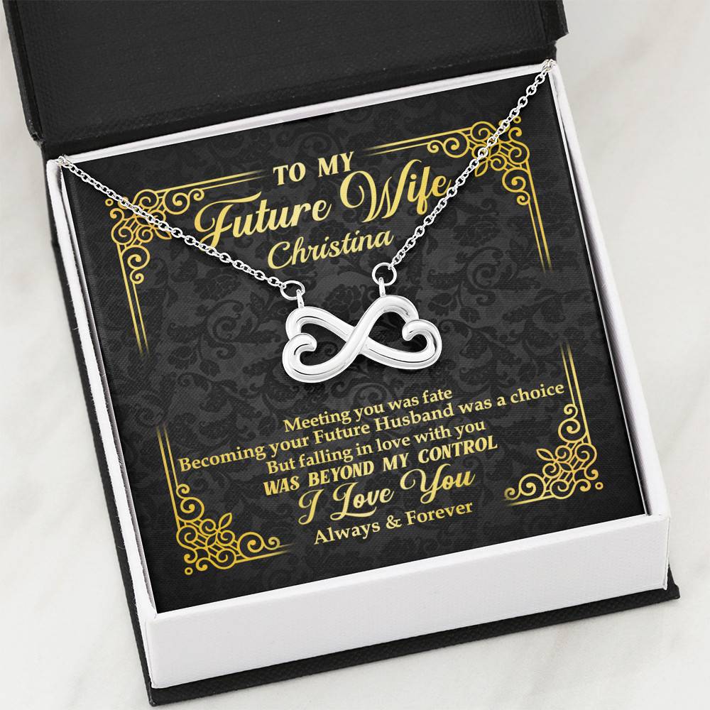 Personalized to My Future Wife Meeting You Was Fate Infinity Heart Pendant Necklace Personalized to My Future Wife Meeting You Was Fate Infinity Heart Pendant Necklace