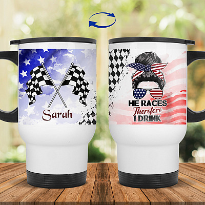 14 oz. White Travel Mug
