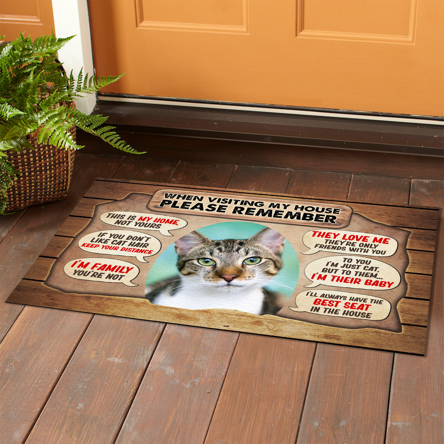 1VT. Cat When Visiting My House(Sample Design) Doormat mockup 1