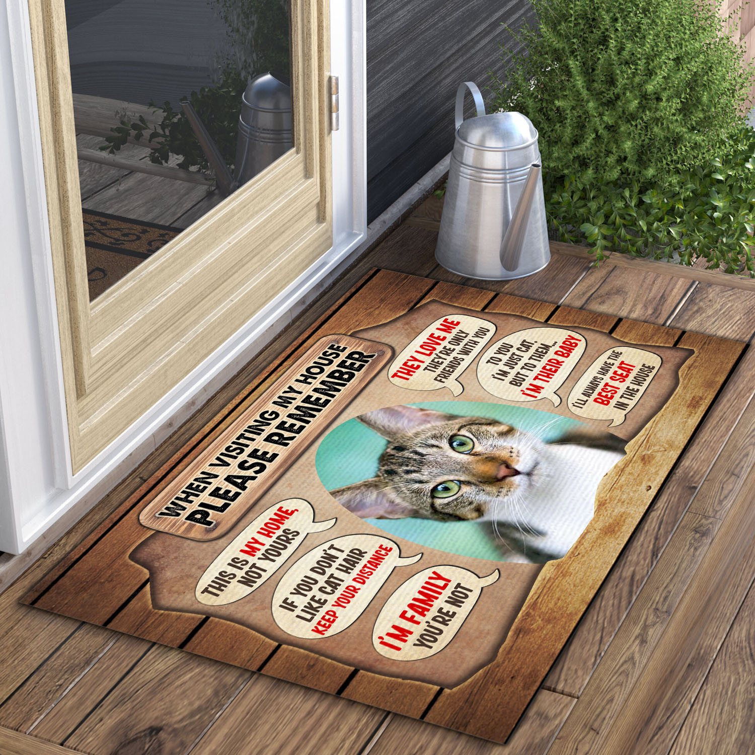 1VT. Cat When Visiting My House(Sample Design) Doormat mockup 3