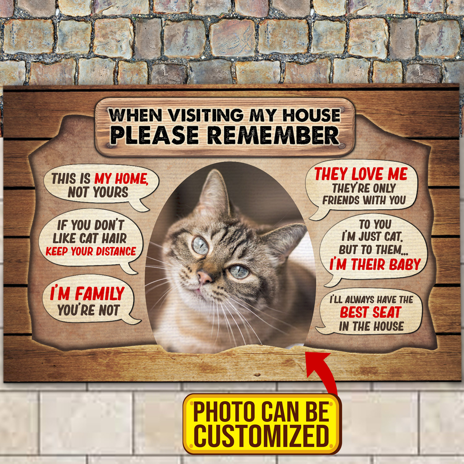 1VT. Cat When Visiting My House(Sample Design) Doormat mockup 5