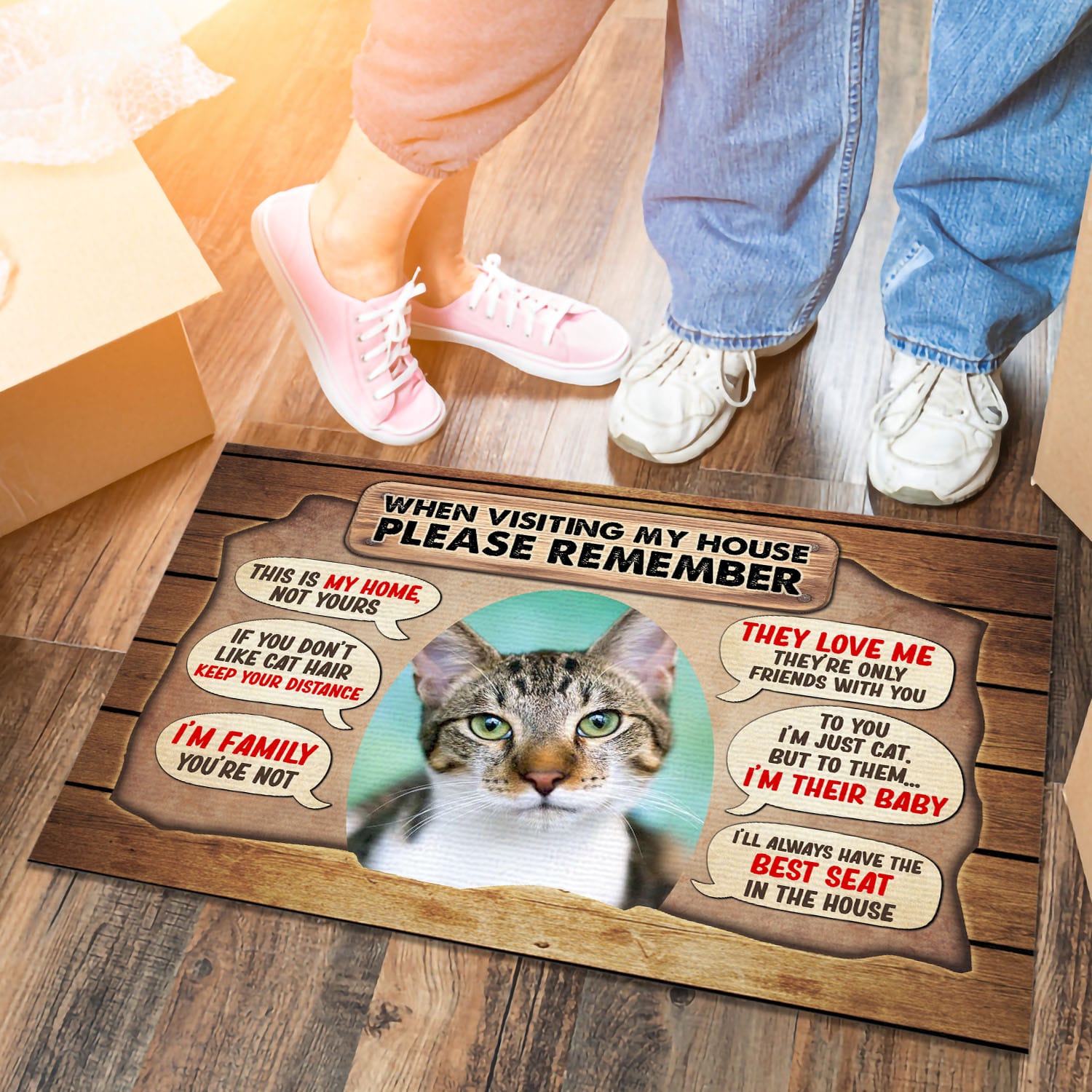 1VT. Cat When Visiting My House(Sample Design) Doormat mockup 6