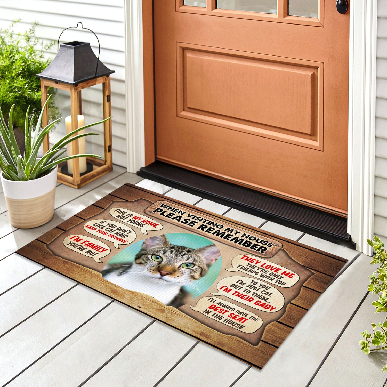 1VT. Cat When Visiting My House(Sample Design) Doormat mockup 8