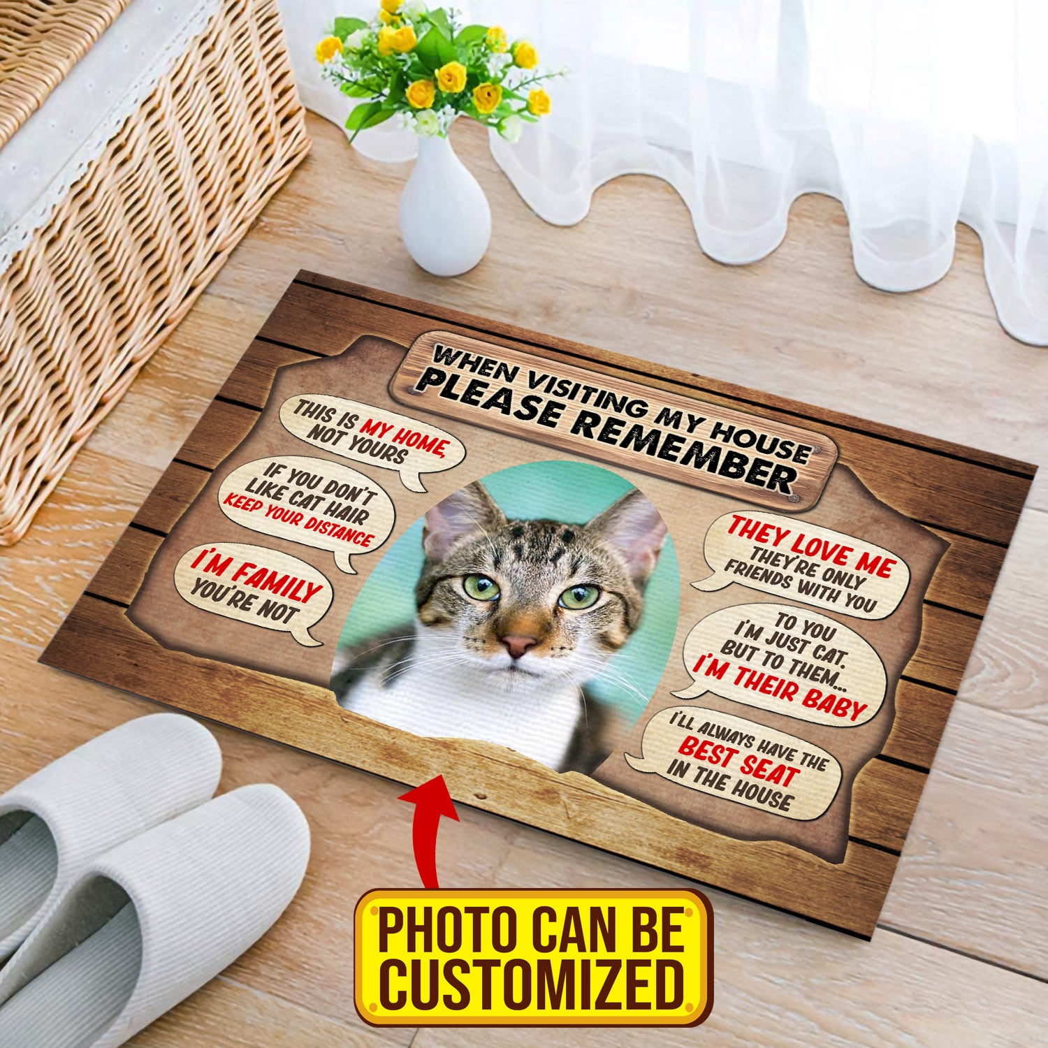 1VT. Cat When Visiting My House(Sample Design) Doormat mockup 9