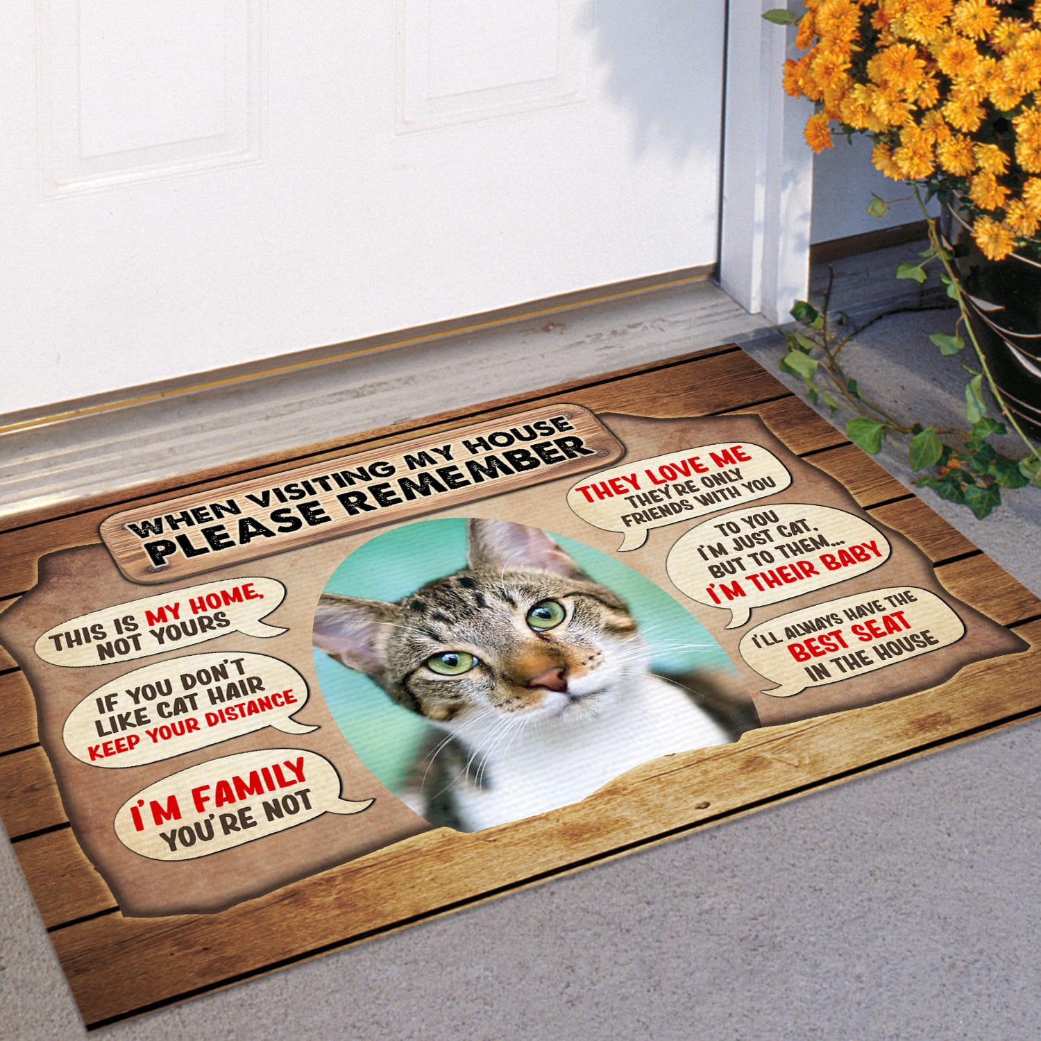 1VT. Cat When Visiting My House(Sample Design) Doormat mockup 11