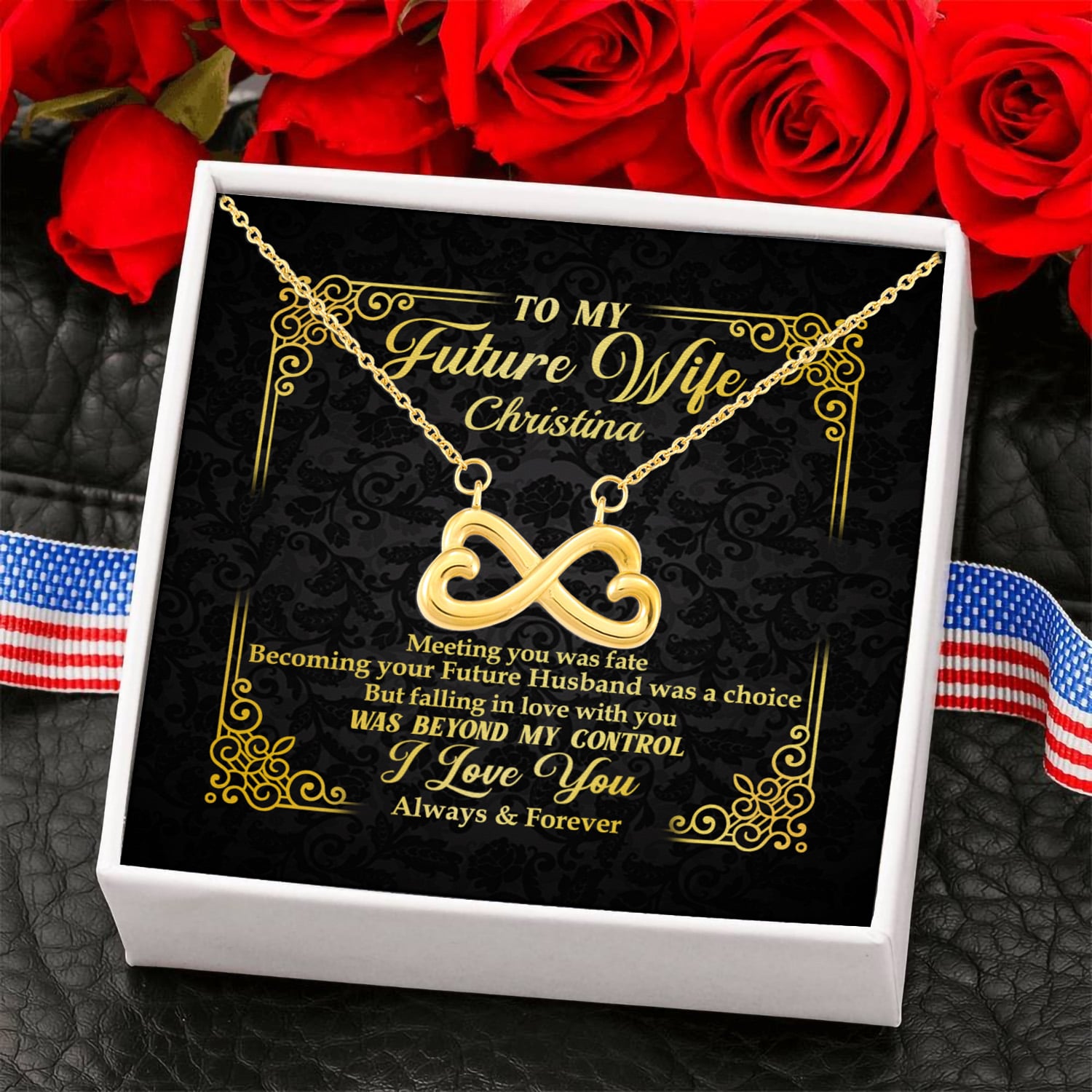 8NH. Future Wife-Sample Design Infinity Heart Necklace (Gold) 6