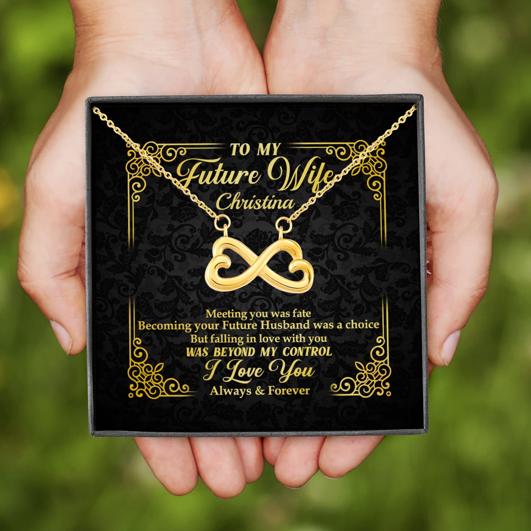 8NH. Future Wife-Sample Design Infinity Heart Necklace (Gold)