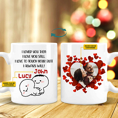 Alternative view of Personalized Photo I Love You Then I Love To Touch Your Butt Double-Sided Ceramic Coffee Mug - Beer Stein