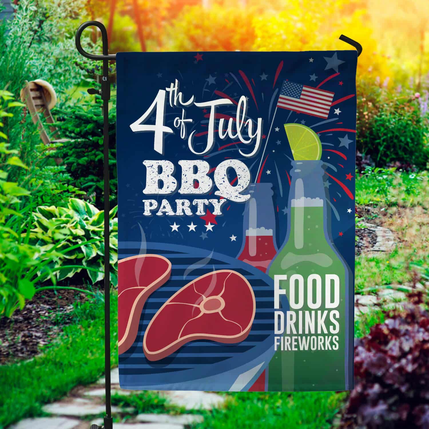 3HV. BBQ Flag(7) Garden Flag Mockup 1