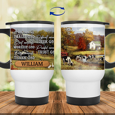 14 oz. White Travel Mug