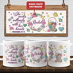 Personalized Knitter She Works Willingly with Her Hands Ceramic Coffee Mug - Color Changing Mug