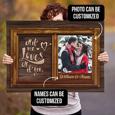 Alternative view of Custom Photo All Of Me Loves All Of You Wrapped Framed Canvas Prints - Unframed Poster - Home Decor Wall Art