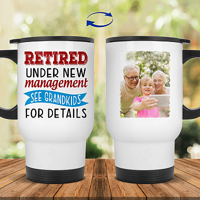 14 oz. White Travel Mug