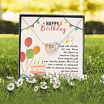 Happy Birthday Laugh With Friends Eat Cake There's So Much To Love Interlocking Hearts Pendant Necklace Happy Birthday Laugh With Friends Eat Cake There's So Much To Love Interlocking Hearts Pendant Necklace