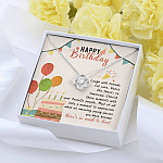 Happy Birthday Laugh With Friends Eat Cake There's So Much To Love Love Knot Necklace - Birthday Gift For Her
