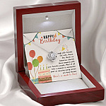 Happy Birthday Laugh With Friends Eat Cake There's So Much To Love Love Knot Necklace - Birthday Gift For Her