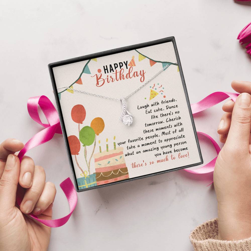 Happy Birthday Laugh With Friends Eat Cake There's So Much To Love Alluring Beauty Necklace - Birthday Gifts