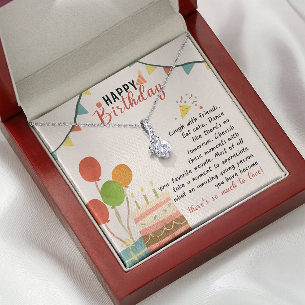 Happy Birthday Laugh With Friends Eat Cake There's So Much To Love Alluring Beauty Necklace - Birthday Gifts