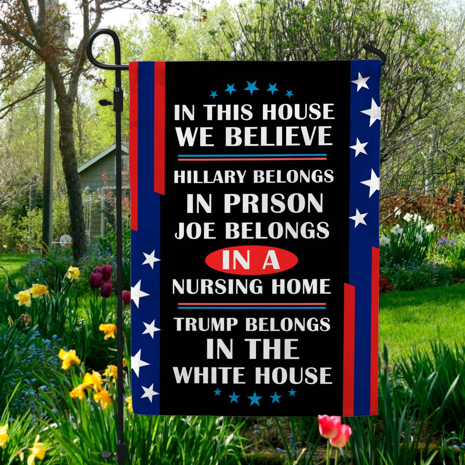 6UT. Belongs In White House1 Garden Flag Mockup 5