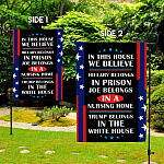 6UT. Belongs In White House1 Garden Flag Mockup 2 Side