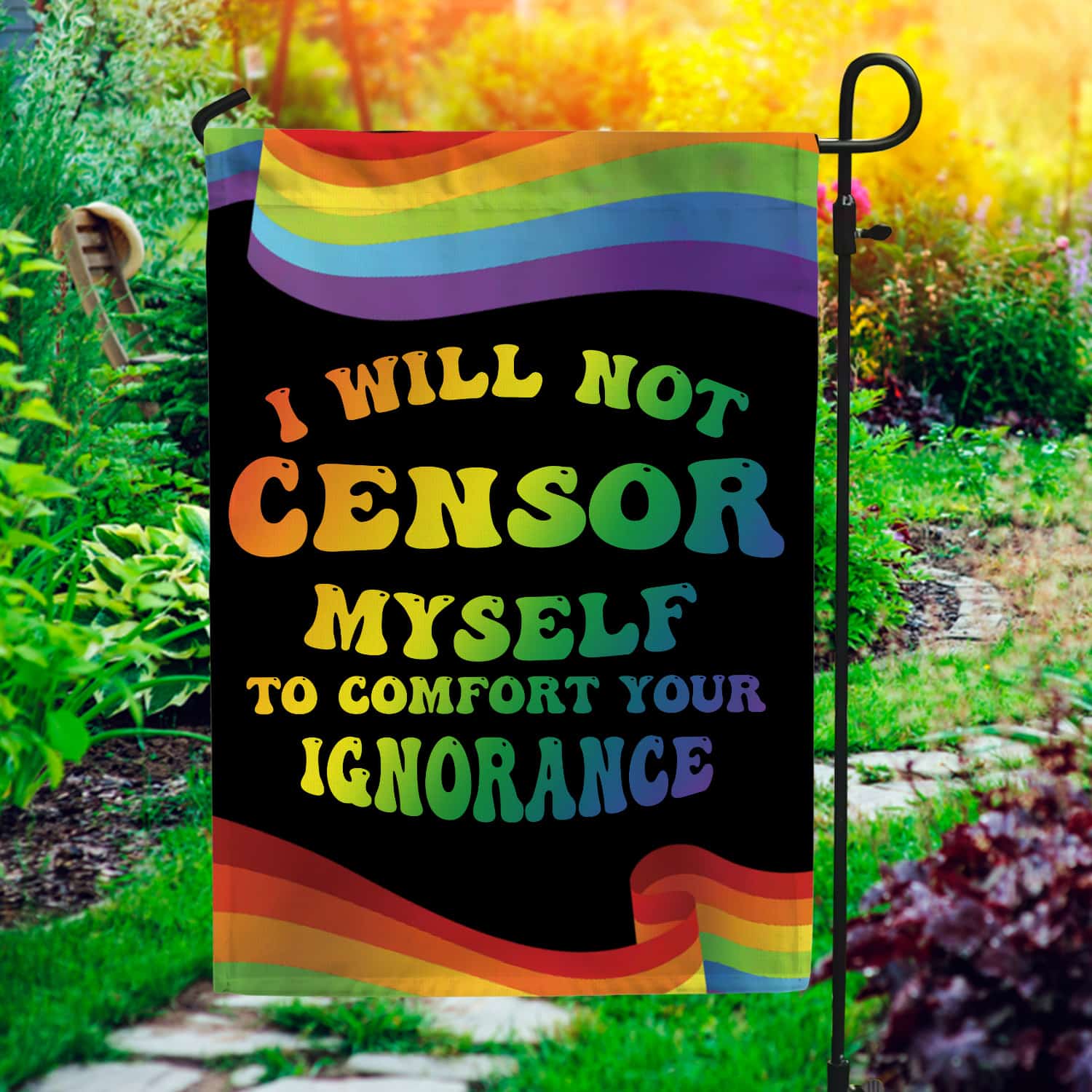 3HP. Censor Myself (6) Garden Flag Mockup 1