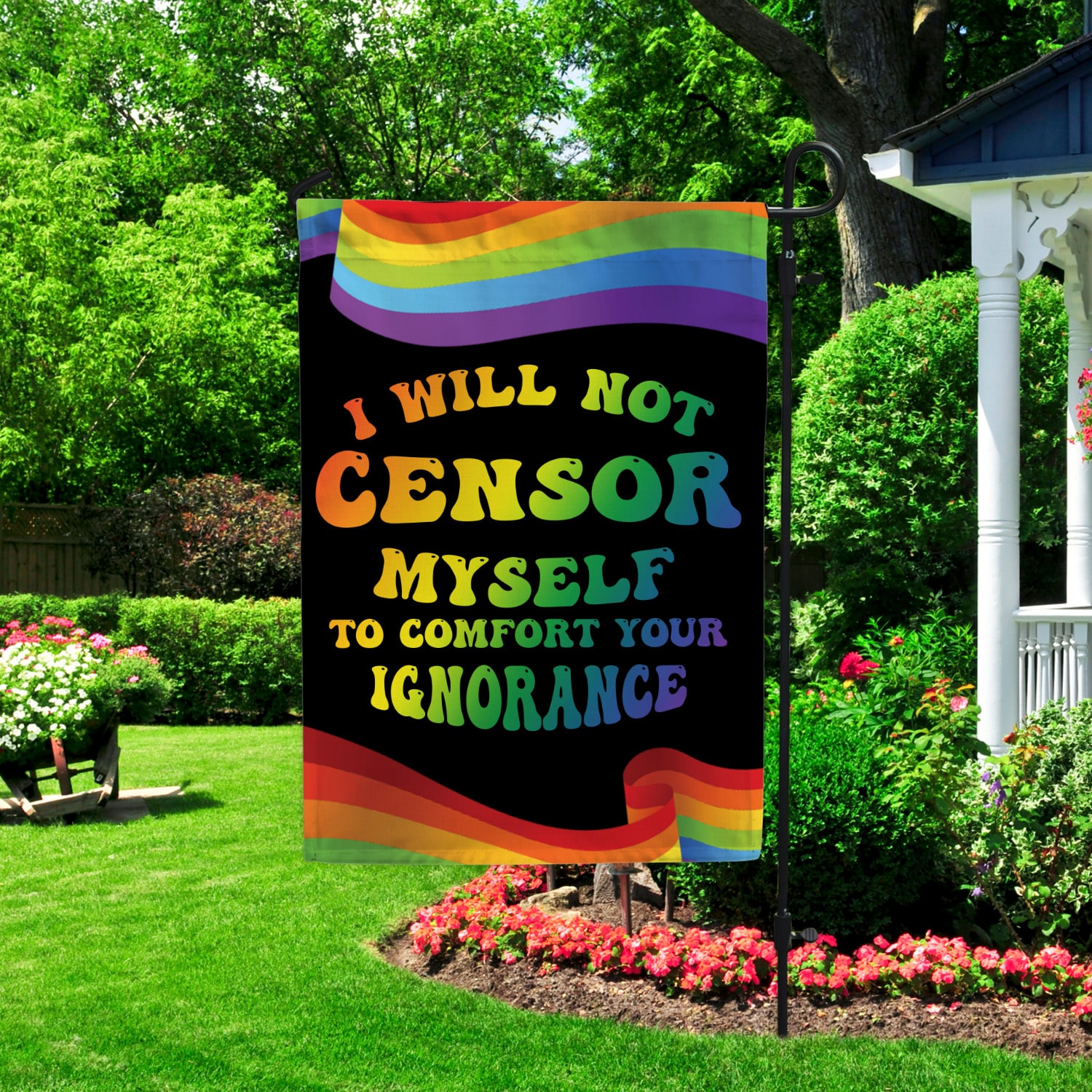 3HP. Censor Myself (6) Garden Flag Mockup 2