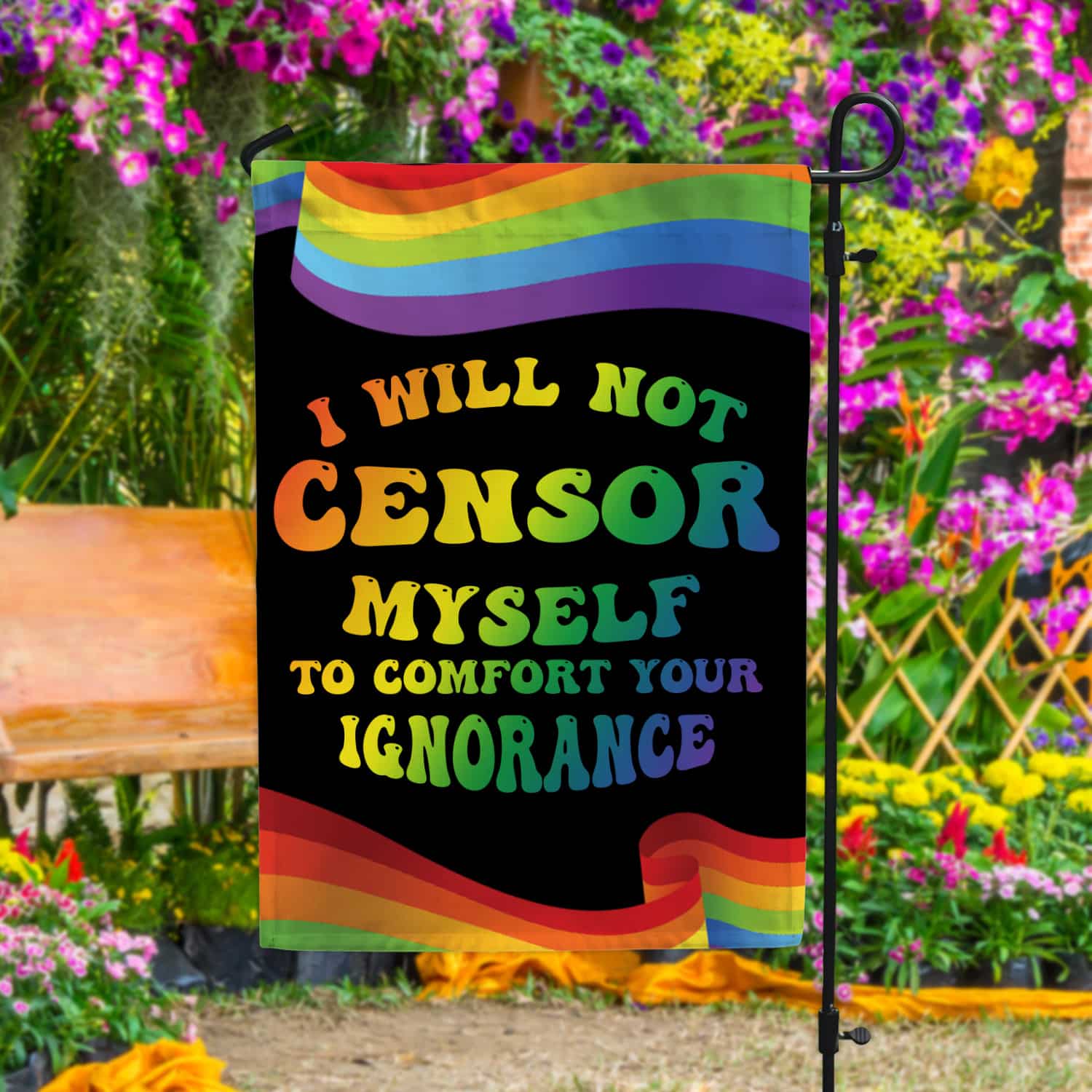 3HP. Censor Myself (6) Garden Flag Mockup 4