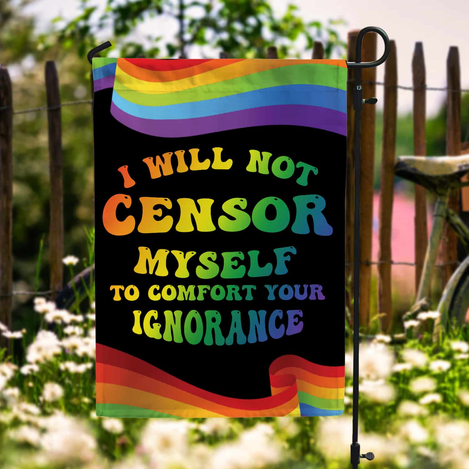 3HP. Censor Myself (6) Garden Flag Mockup 6