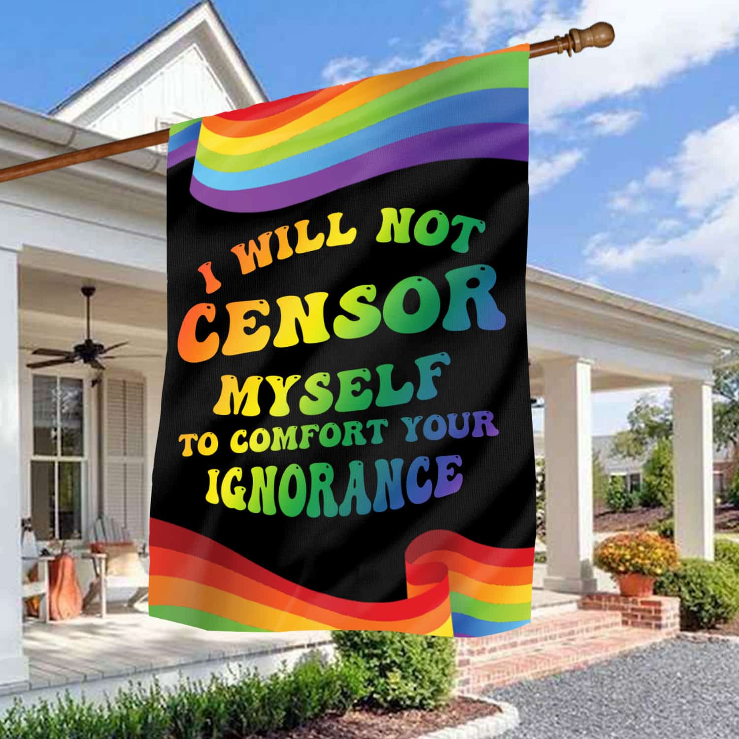 3HP. Censor Myself (6) House Flag Mockup 3