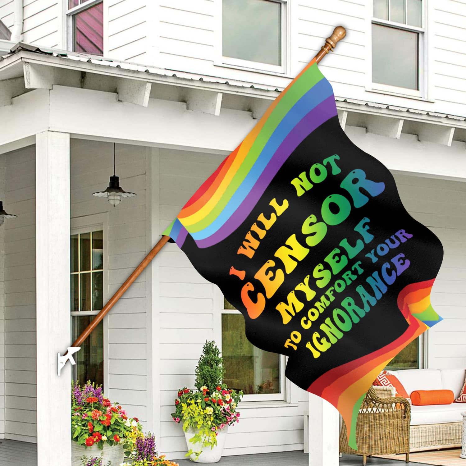 3HP. Censor Myself (6) House Flag Mockup 7