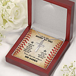 Personalized To The Best Baseball Dad Cross Pendant Necklace - Funny Gift For Baseball Dad