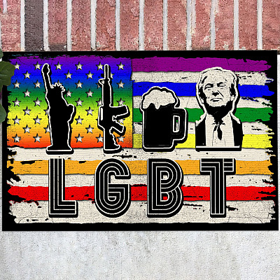 LGBT Trump Vintage American Doormat - Outdoor Indoor Doormat - Trump Doormat