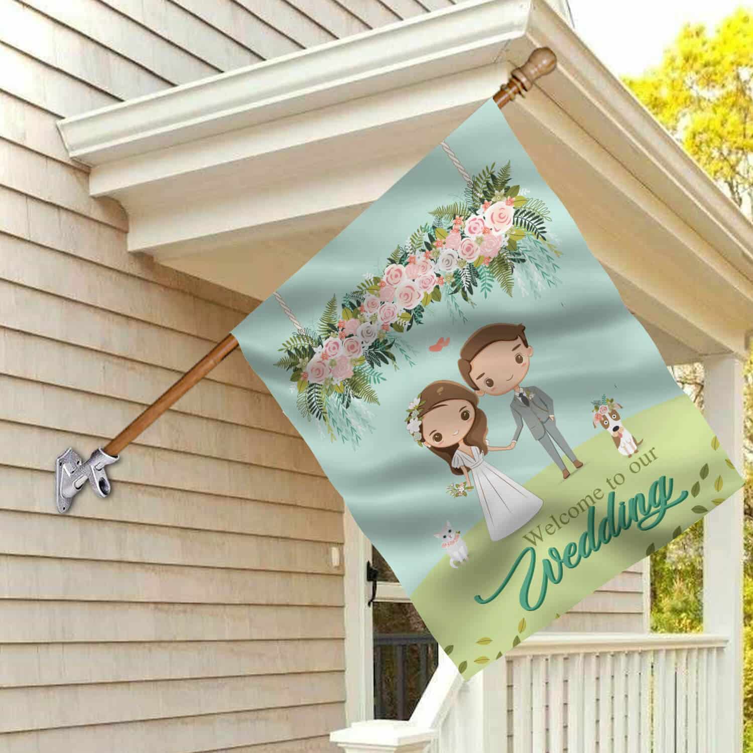 1HV. Wedding Flag(4) House Flag Mockup 2
