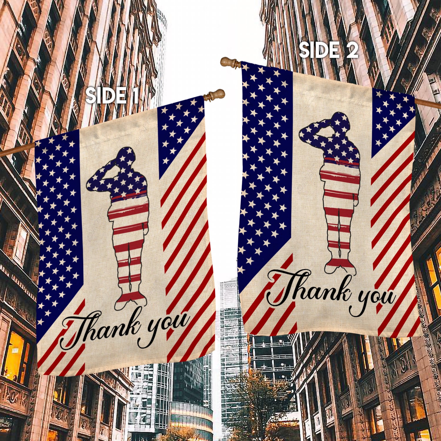 6KNG. Thank you House Flag Mockup 2 Side-1