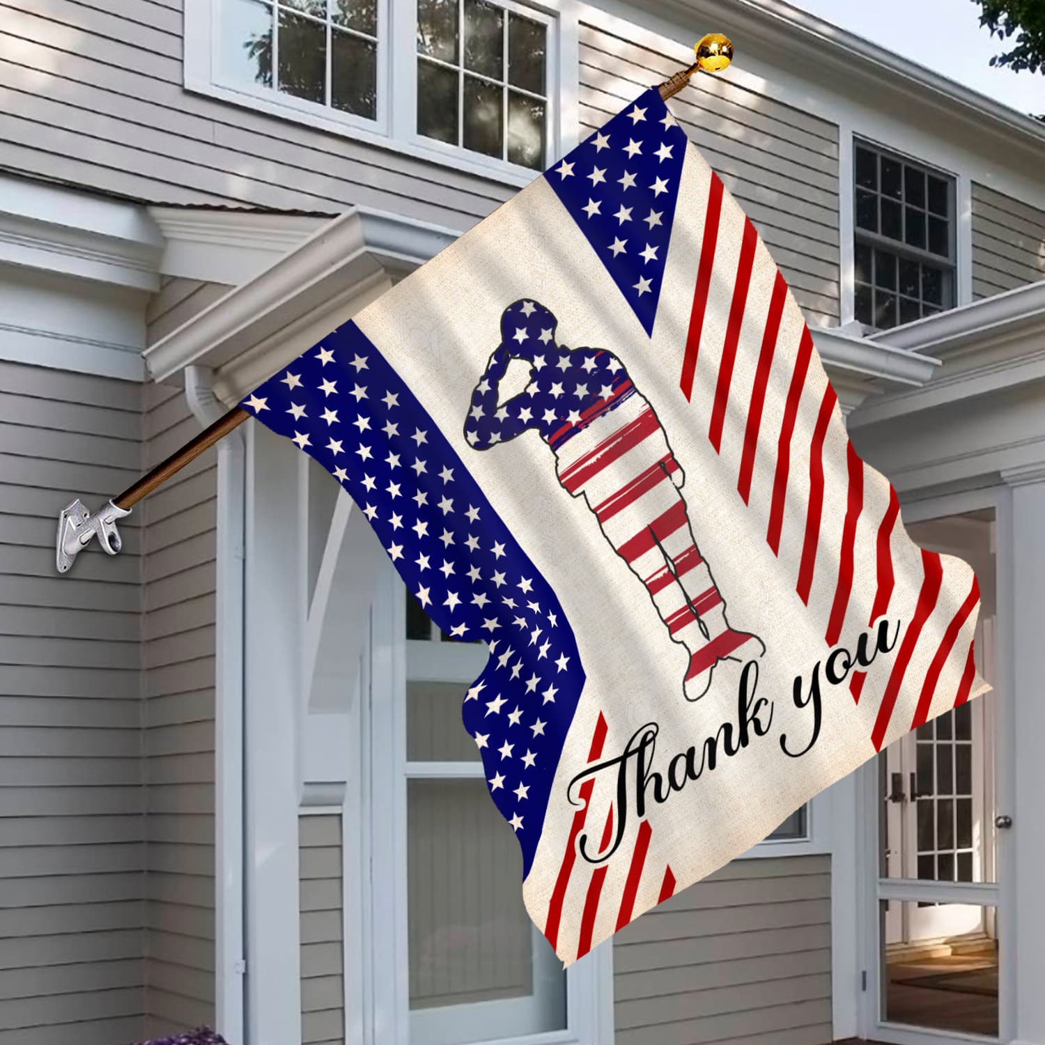 6KNG. Thank you House Flag Mockup 6