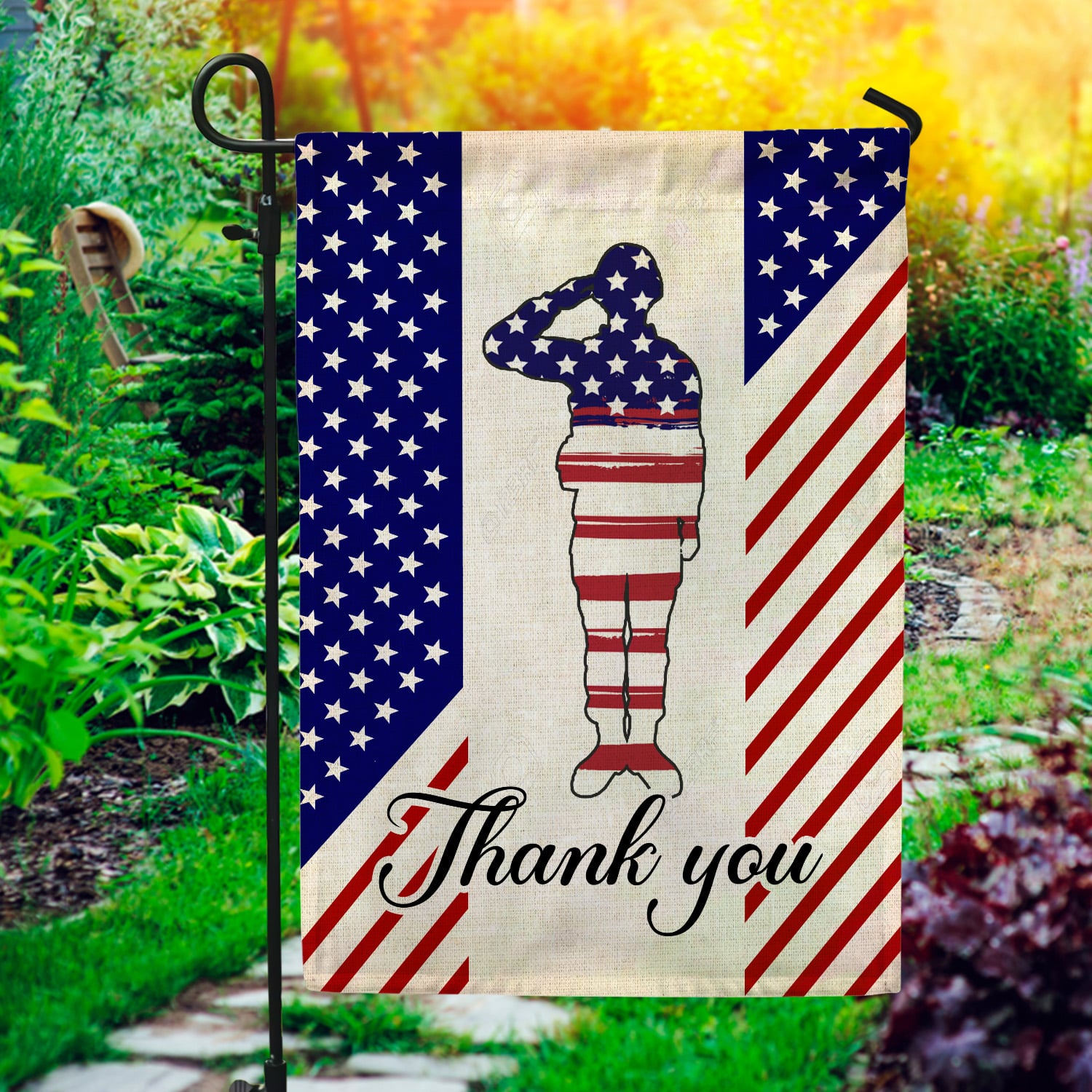 6KNG. Thank you Garden Flag Mockup 1
