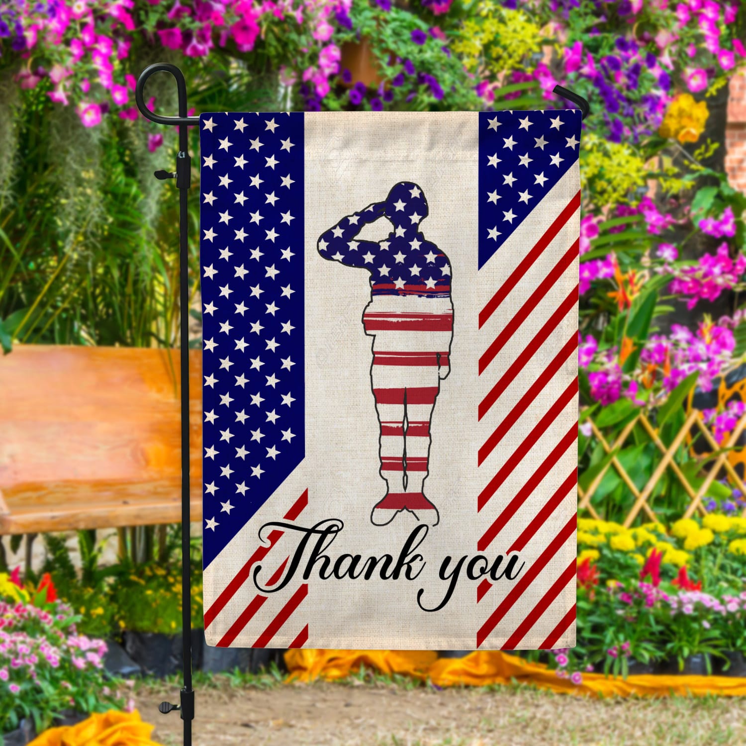 6KNG. Thank you Garden Flag Mockup 4