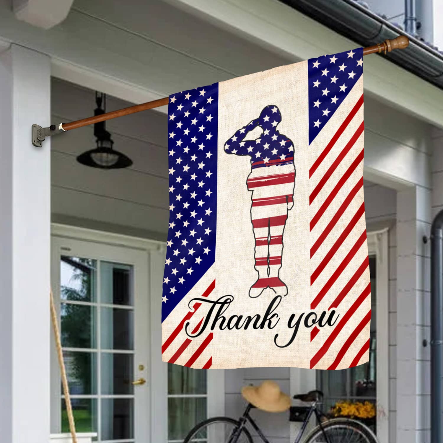 6KNG. Thank you House Flag Mockup 1