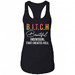 bitch tank, Black, Ladies Racerback Tank