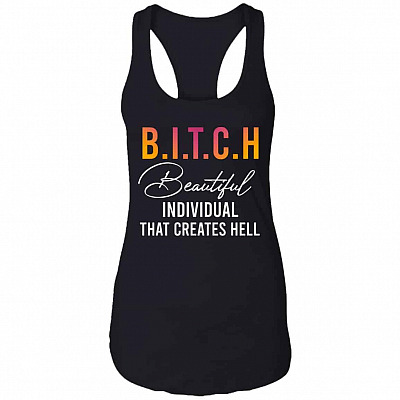 bitch tank, Black, Ladies Racerback Tank