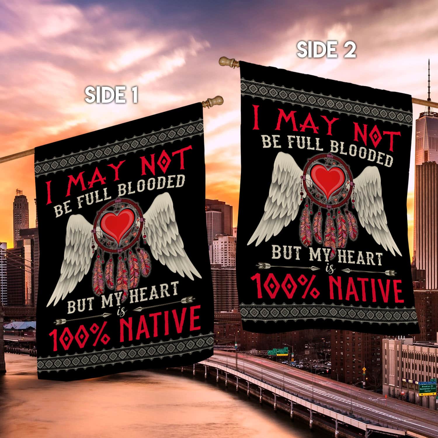 1UT. My Heart 100 Native (5) House Flag Mockup 2 Side-2