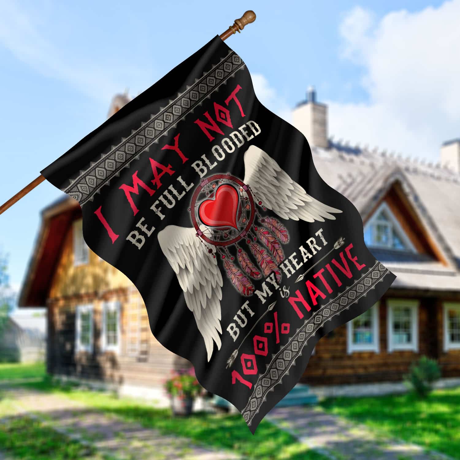 1UT. My Heart 100 Native (5) House Flag Mockup 5