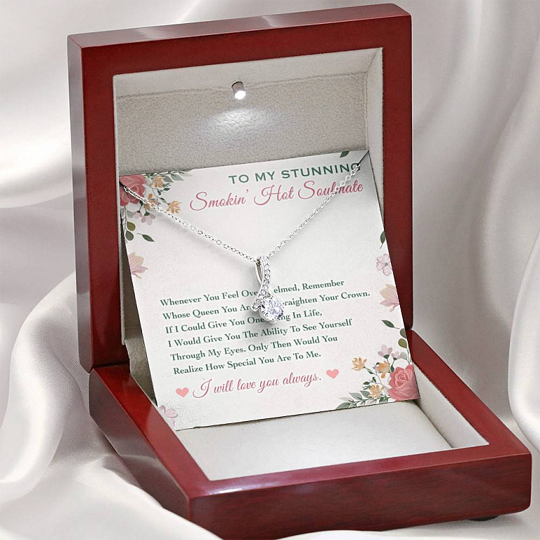 To My Stunning Smokin' Hot Soulmate Whenever You Feel Overwhelmed Alluring Beauty Necklace