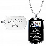 Personalized To My Dad From Daughter I Know It's Not Easy For A Man To Raise A Girl Dog Tag Pendant Necklace Personalized To My Dad From Daughter I Know It's Not Easy For A Man To Raise A Girl Dog Tag Pendant Necklace