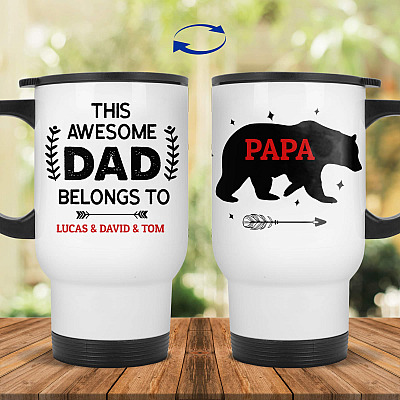 14 oz. White Travel Mug