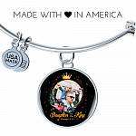 Personalized Photo Daughter of The King Romans 8:15 Circle Pendant Necklace - Bangle