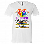 The World Has Bigger Tshirt, White, V-Neck T-Shirt