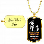 Personalized Like Father Like Son Dirt Bike Dog Tag Pendant Necklace